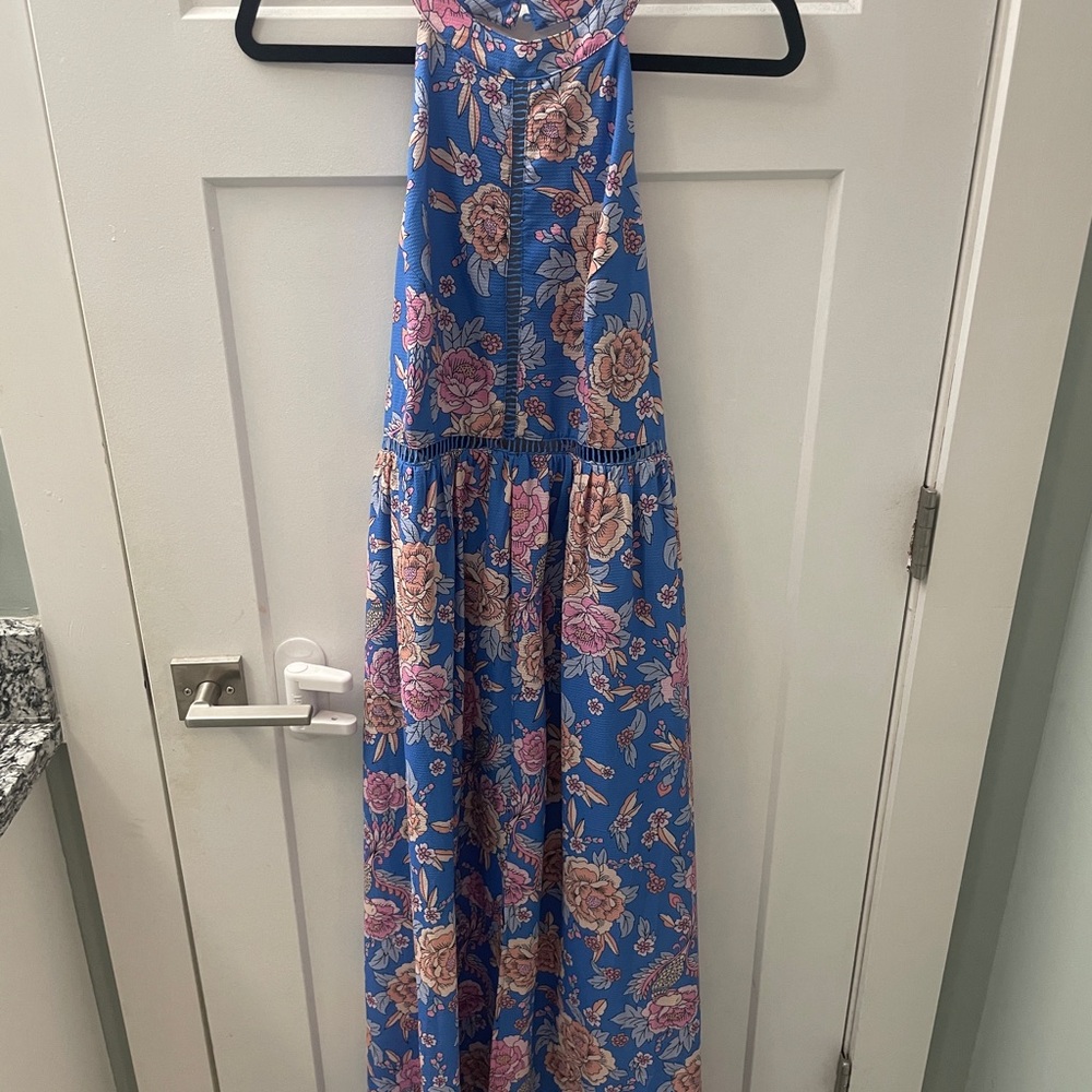 Floral Blue Maxi Dress